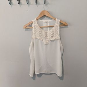 🌻3/$10 Sheer open back lace white top